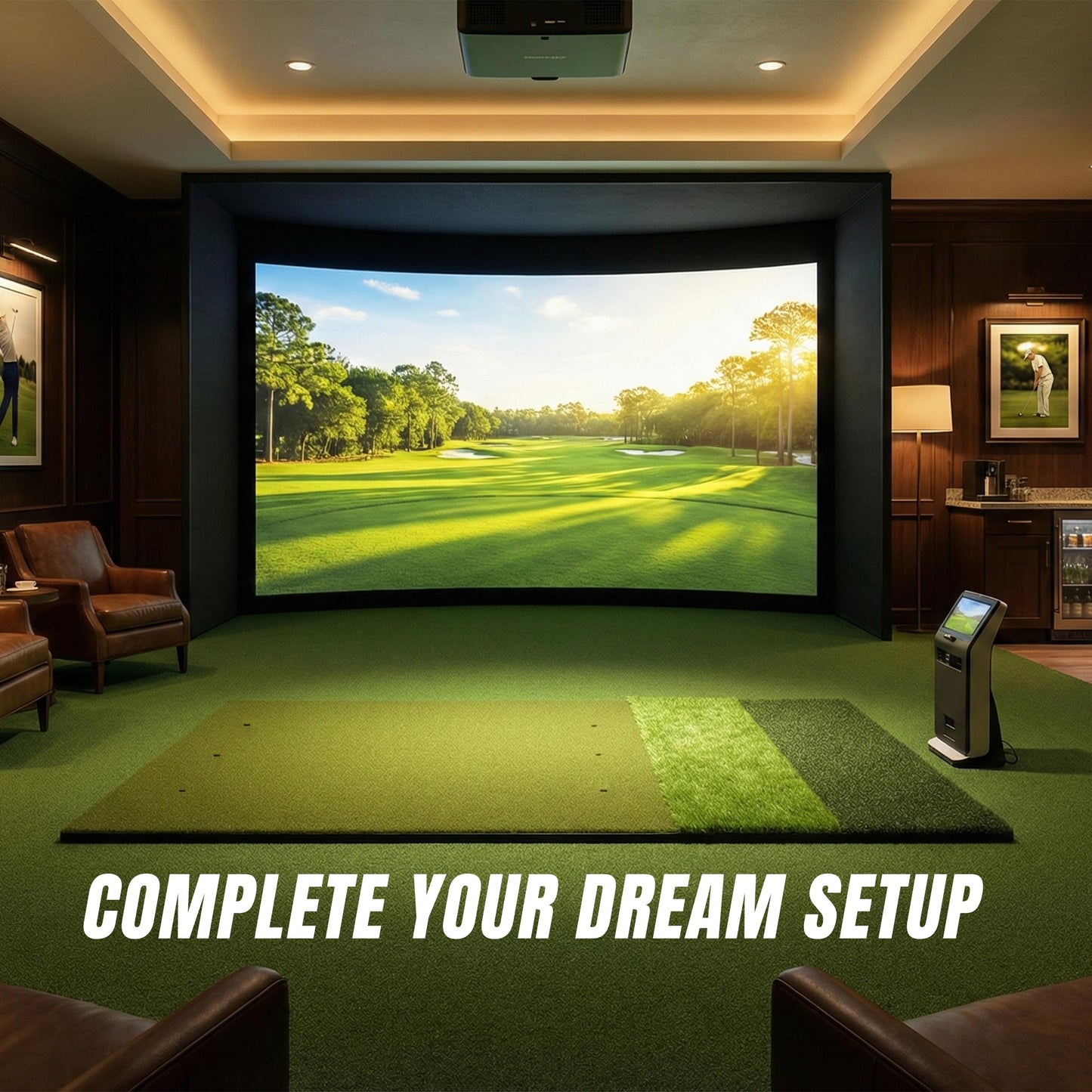 TriZone Pro - 6x4ft Premium Golf Mat | Tri Turf Golf Hitting Mat | Golf Mats Practice Indoor, Outdoor, with Simulator | Thick Base | Extra Large Size | Durable Golf Practice Mat with Tees