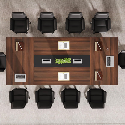 Tribesigns 8ft Conference Table, Large Office Conference Table for 8-10 Person, Business Seminar Furniture for Conference Room