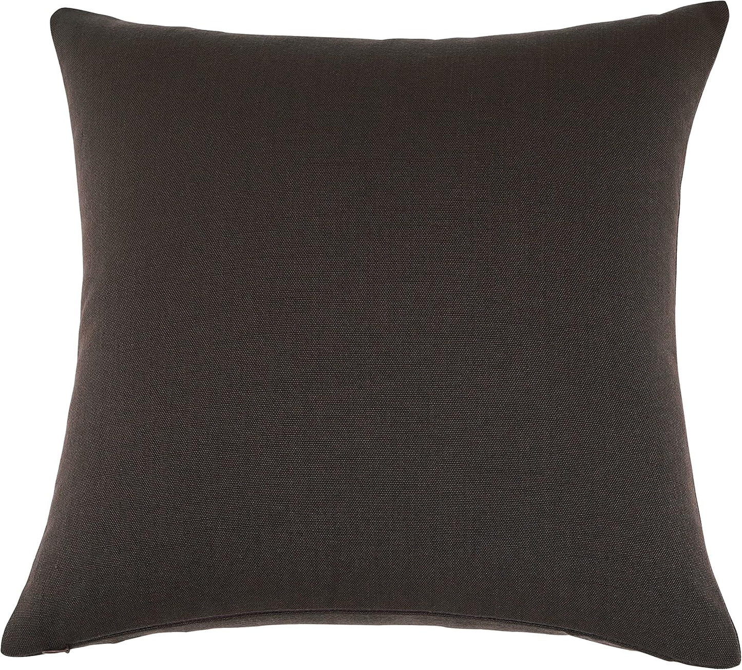 Mixhug Decorative Linen Throw Pillow Covers, Farmhouse Cushion Covers for Couch and Bed, Coffee Brown, Set of 2