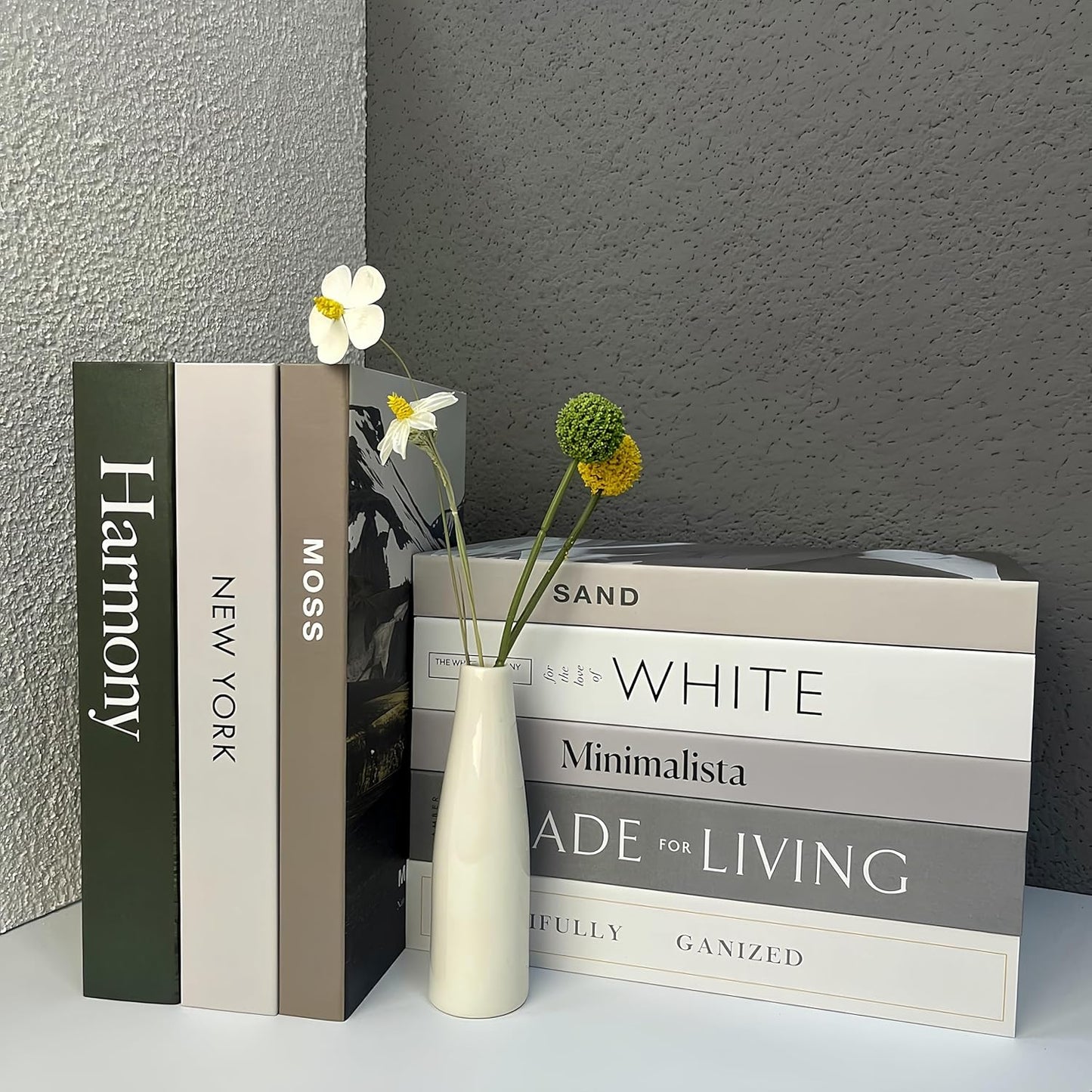 Ediactcyl 8 Pack (M68) Decorative Books, Decoration Faux Books for Hardcover Home Decor | Fake Book Stacks Display