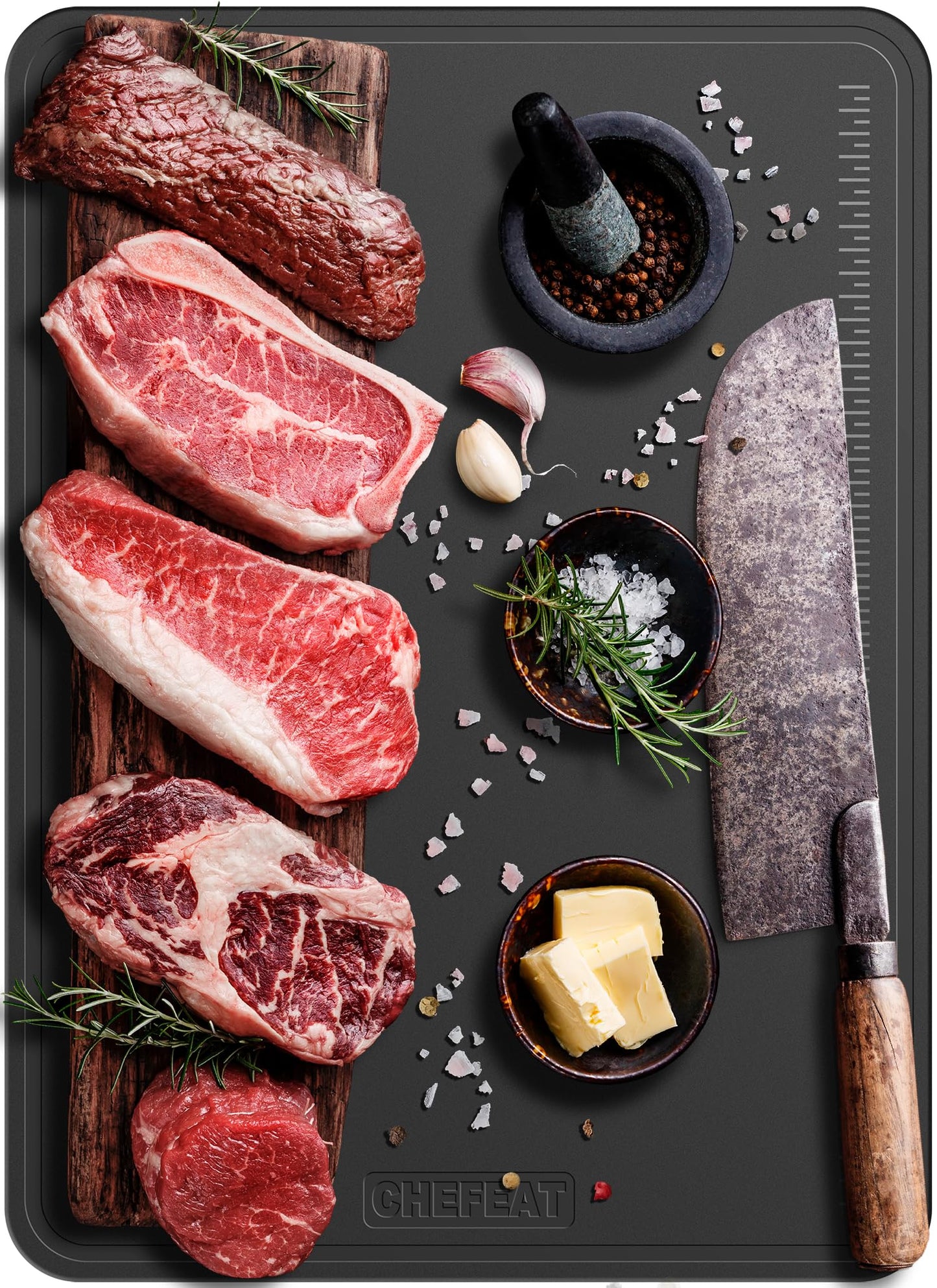 Extra Large TPU Cutting Board for Kitchen 17.3" x 12.6" Professional Flexible Extra Thick 0.14'' Knife Friendly Scratch Resistant Dishwasher Safe Juice Groove BPA Free