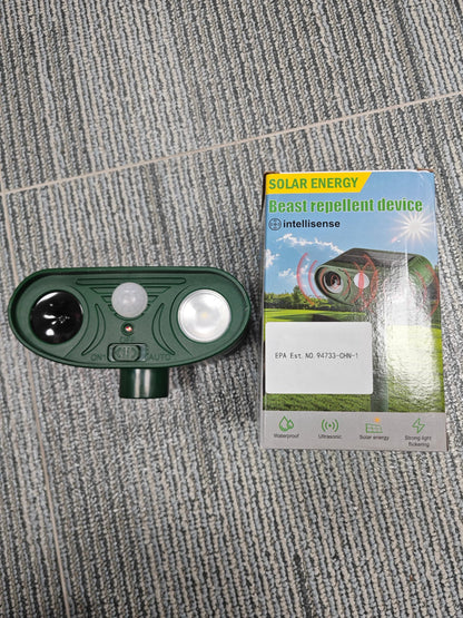 2026 Upgraded Ultrasonic Solar Animal Repellent Outdoor, Deer Repellent Devices Waterproof, Cat Repellent Outdoor with Motion-Activated Deterrent