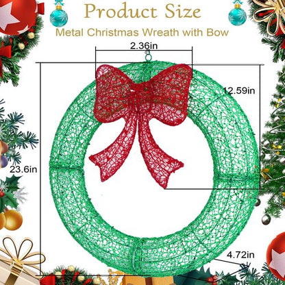 Christmas Wreath (Green/Red, 24in)