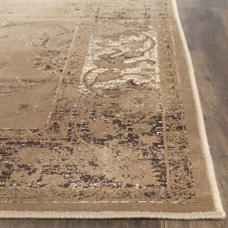 SAFAVIEH Vintage Collection Runner Rug - 2'2" x 8', Taupe, Oriental Distressed Viscose Design, Ideal for High Traffic Areas in Living Room, Bedroom (VTG117-1662)
