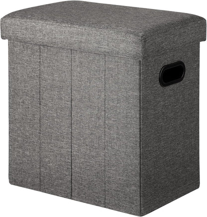 16.5x16.5x10.6in COSYLAND Ottoman with Storage Collapsible Fabric - Footrest Foot Stool for Room, Slim Tall Folding
