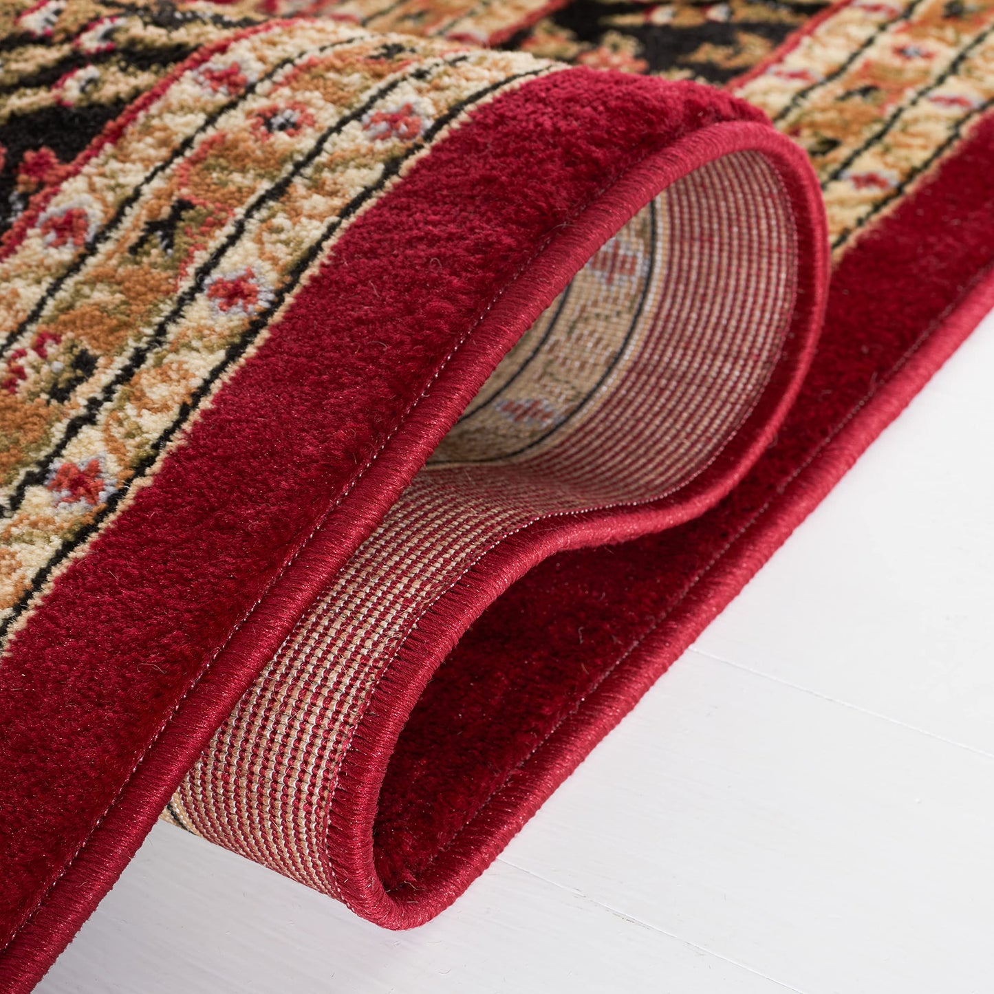 SAFAVIEH Area Rug 8x11 - Lyndhurst Collection - Large - Red & Black, Traditional Oriental Design, Non-Shedding & Easy to Clean, Ideal for Living Room, Bedroom, Dining Space (LNH331B)
