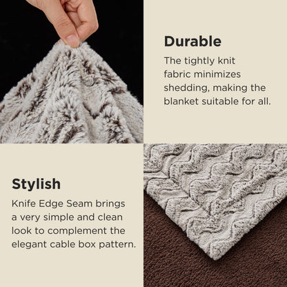Bedsure Cozy Throw Blankets for Couch - Comfy Fuzzy Blankets and Throws，Warm Soft Plush Throws and Blankets for Sofa, Brown, 50x60 inches