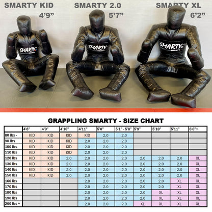SMARTY 2.0/XL/Kid (Unfilled) Grappling Dummy for BJJ, Jiu-Jitsu, MMA, Wrestling, Martial Arts Practice, Self-Defense Training Dummies - 3 Sizes: 2.0, XL, or Kid (2.0 Standard Adult (5'7"))