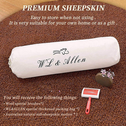 WL&ALLEN Sheepskin Rug - Genuine Thick & Lush 3 Inch Pile, Luxury Australian Pelts | Large Single Pelt 4'4" x 6'6", Ivory White