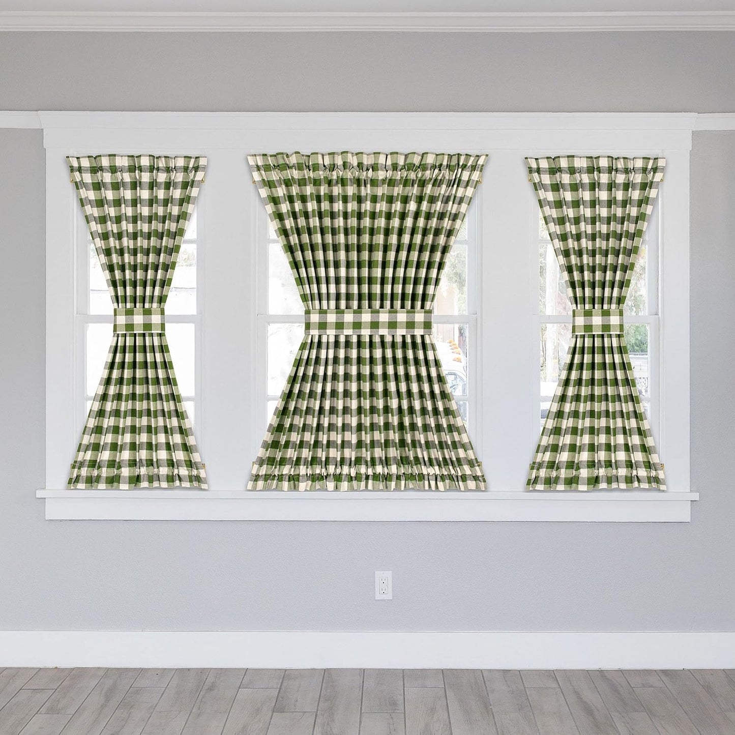 Buffalo Check French Door Panel, 54x40, Sage