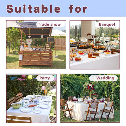 HolidayIdeas Fitted Black Tableclothes - 96 x 30 Inch - 4 Pack Rectangle Tablecloths for 8 Foot Tables, Polyester Fabric Table Covers for Parties, Holiday Dinner, Wedding, Trade Show