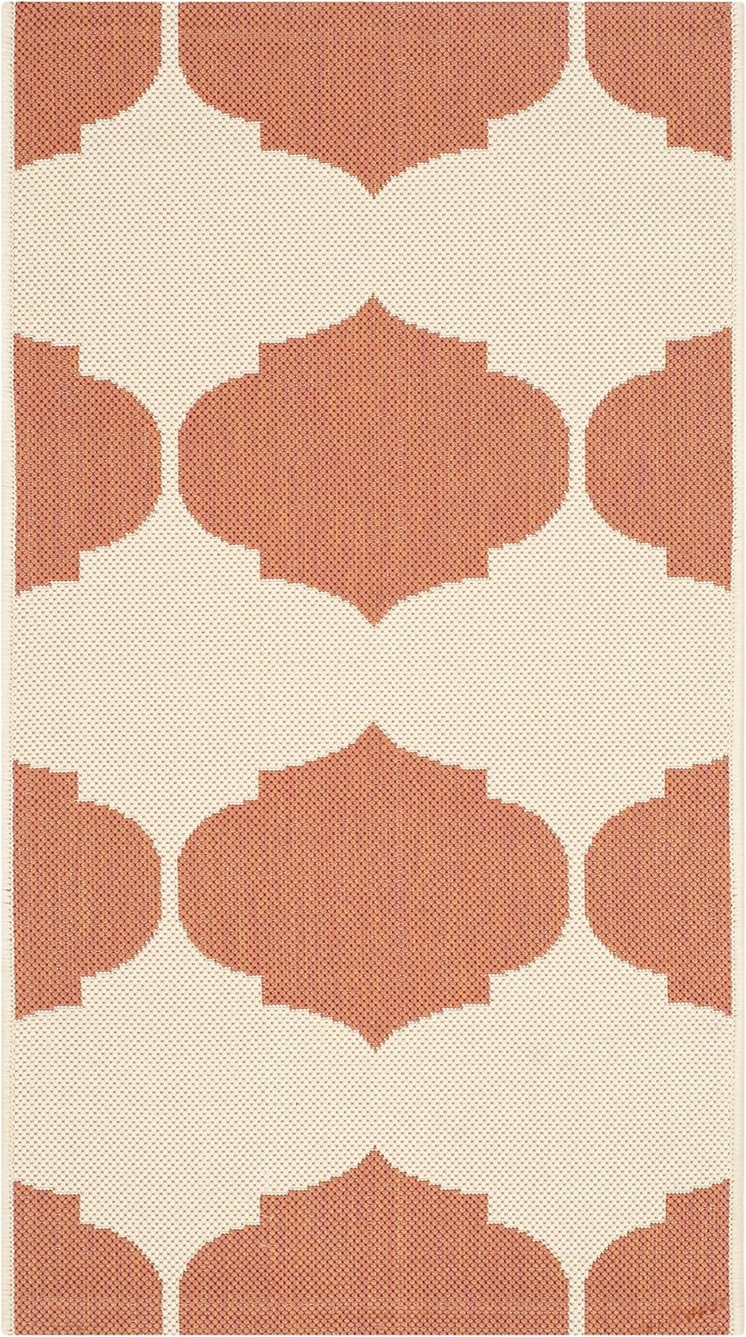 SAFAVIEH Courtyard Collection Accent Rug - 2' x 3'7", Beige & Terracotta Non-Shedding & Easy Care
