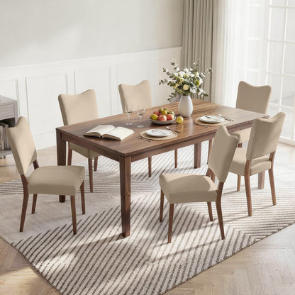 KISLOT Upholstered Dining Chairs Set of 4, Modern Velvet Kitchen Chairs with Solid Wood Legs, High Back Wooden Dining Room Chairs with Dark Walnut Color Legs for Farmhouse Kitchen Dining Room, Brown