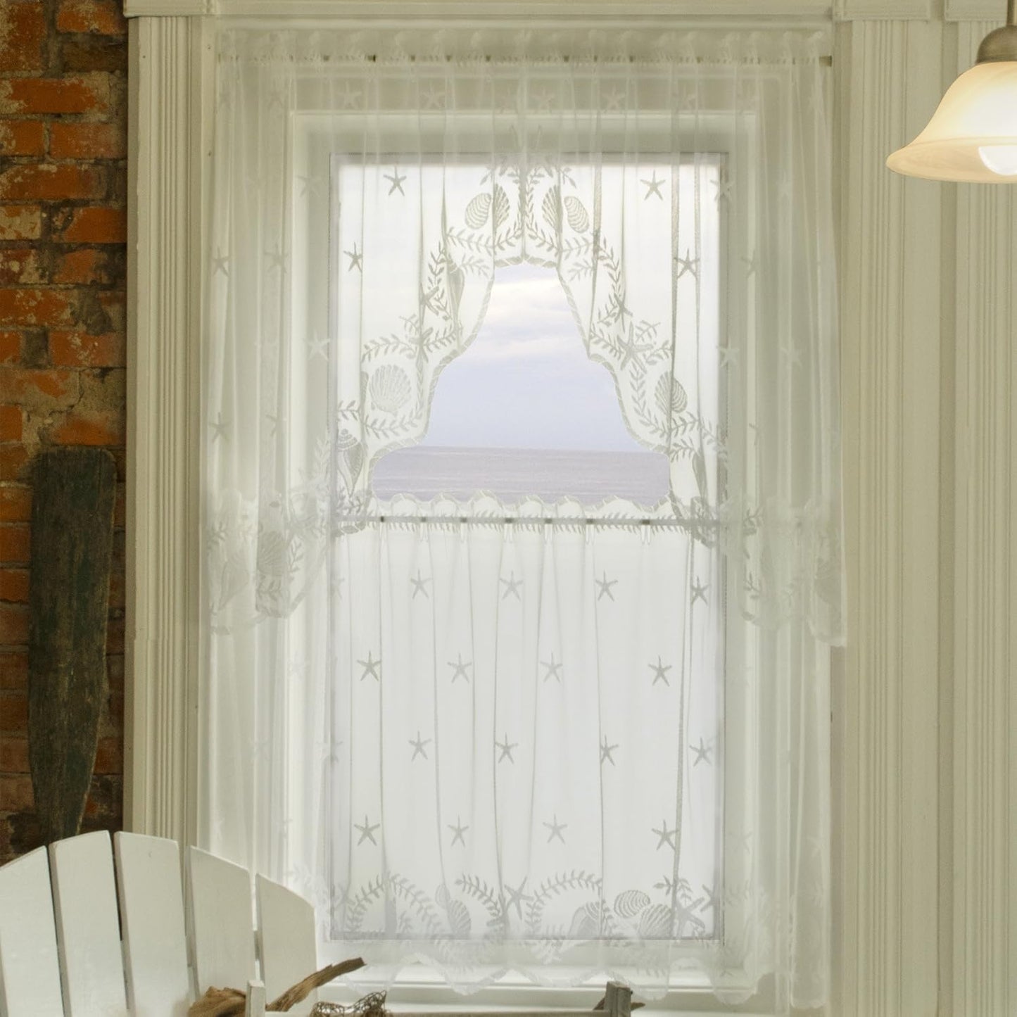 Heritage Lace White Tidepool Swag Pair - 72"X36"
