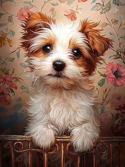 DIAMOND ART CLUB Small Wonder - Terrier Diamond Painting Kit, Fun DIY Crafts for Adults, Round Diamond Art Canvas, 13" x 17" (33 cm x 44 cm)