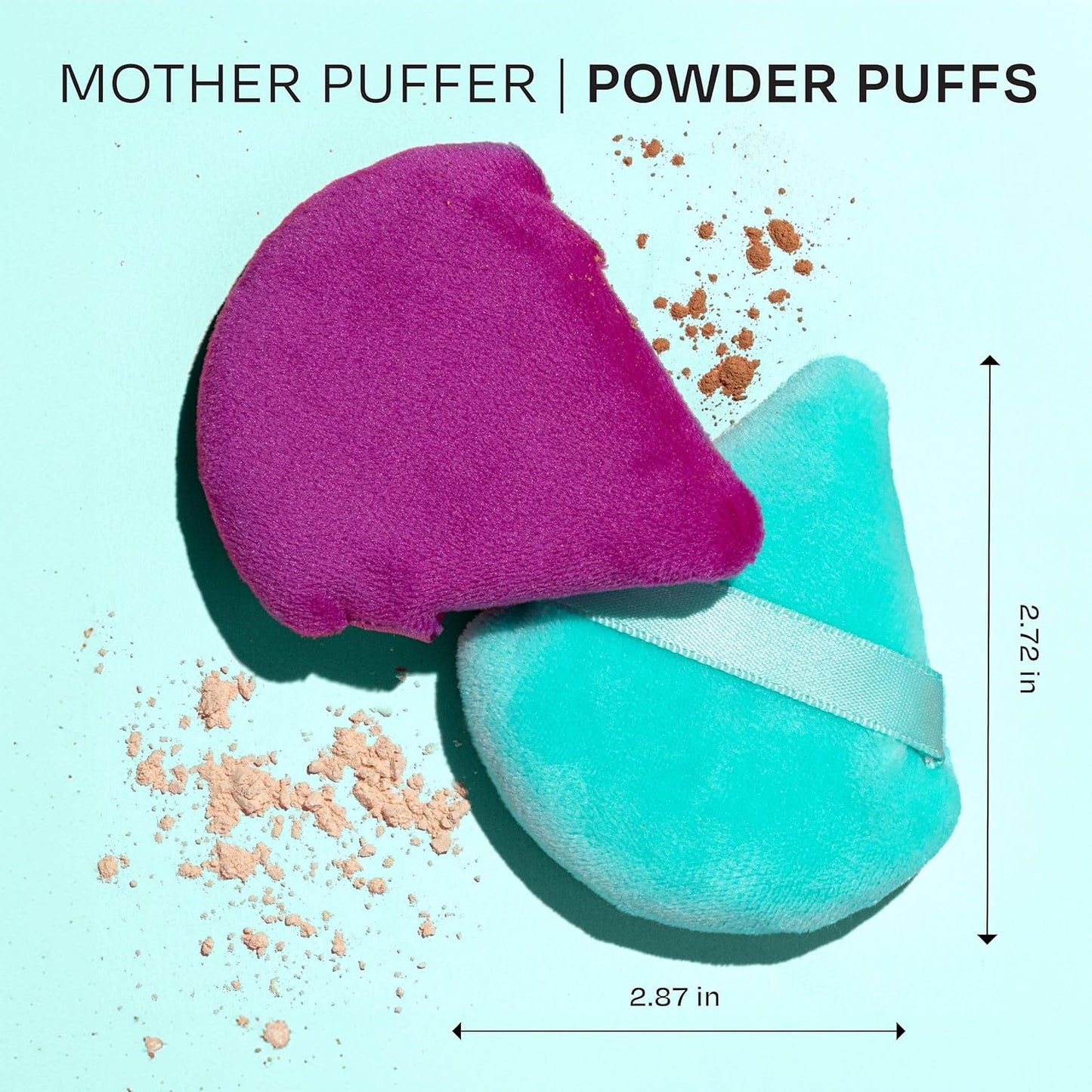 Freeman Puffs N' Stuff Powder Puffs + Liquid Sponges 8 Count Set, Makeup Blending Sponges For Liquid & Cream Foundation & Concealer, Triangle Powder Puff For Setting Powder, Vegan & Cruelty Free