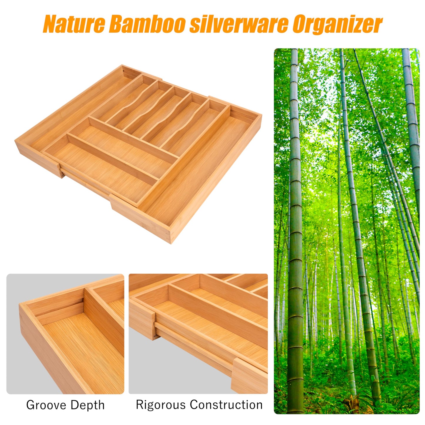 Kitchen Silverware Drawer Organizer and Storage Cabinet Utensil Rack Bathroom Counter Vanity Extra Large Big Cooking Drawer Organizers Countertop Pantry Storage Cabinet Best Kitchen Must Haves 2025