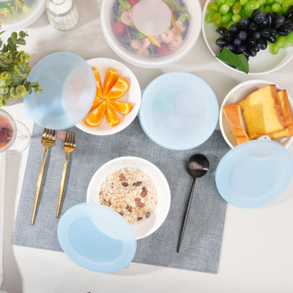 KIICII 4 Pack Silicone Lids for Corelle Vitrelle 18-Oz Soup/Cereal Bowls, Freezer & Microwave & Dishwasher Safe (Bowl not included)