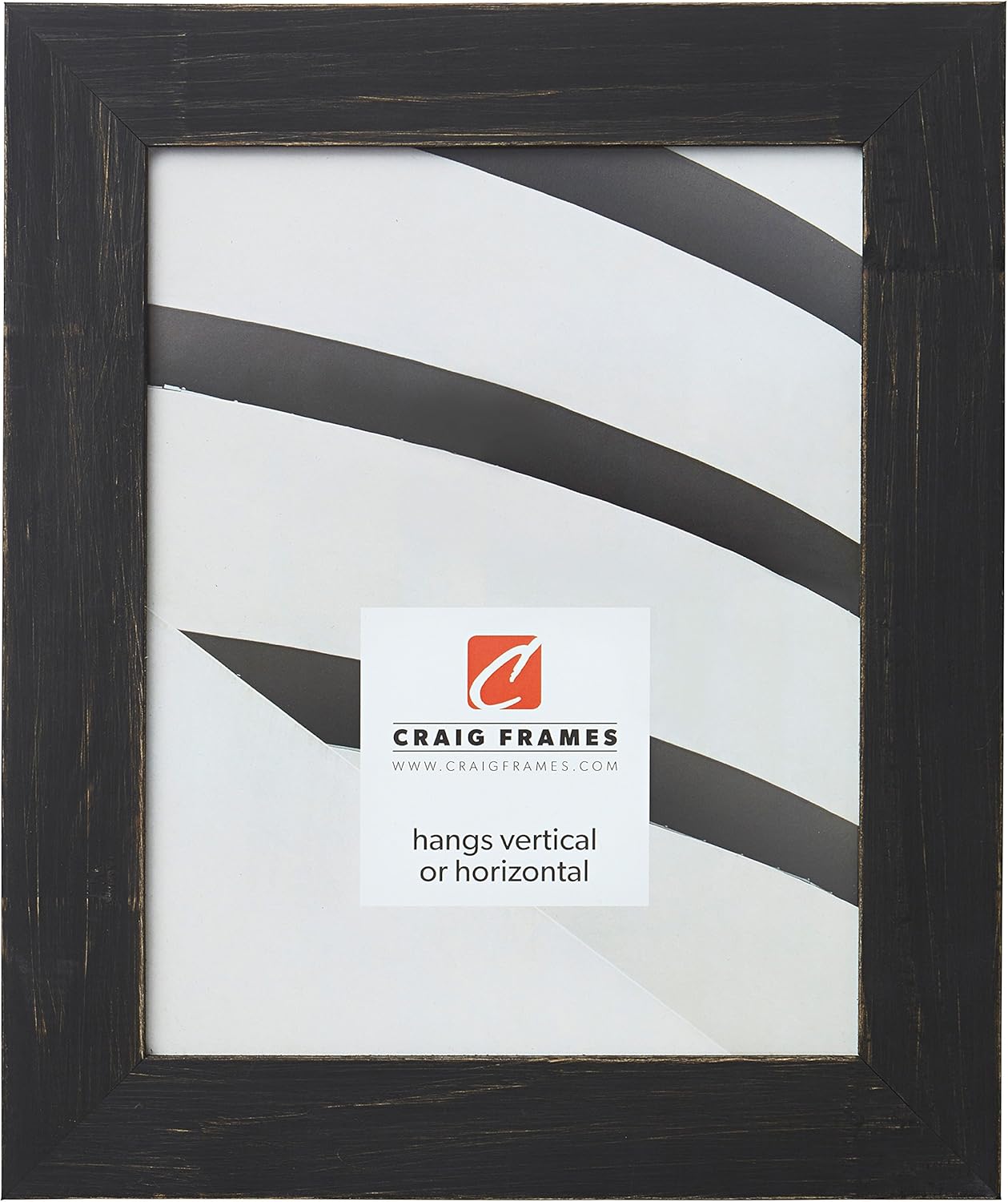Craig Frames B920 Picture Frame, Country Charcoal Black, 16" x 24"