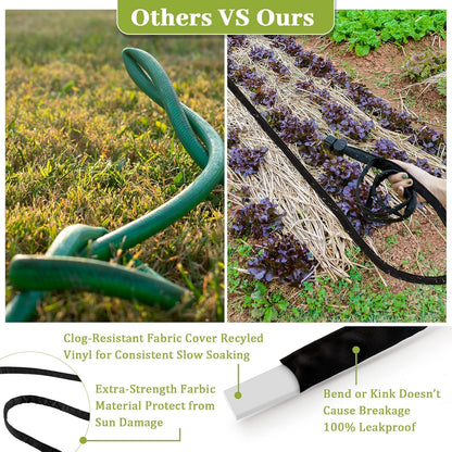 6 25 1/2" 80% Weysat Pcs Garden Soaker Hose Ft Flat Double Layer Consistent Drip Hose Leakproof Heavy Duty Irrigation