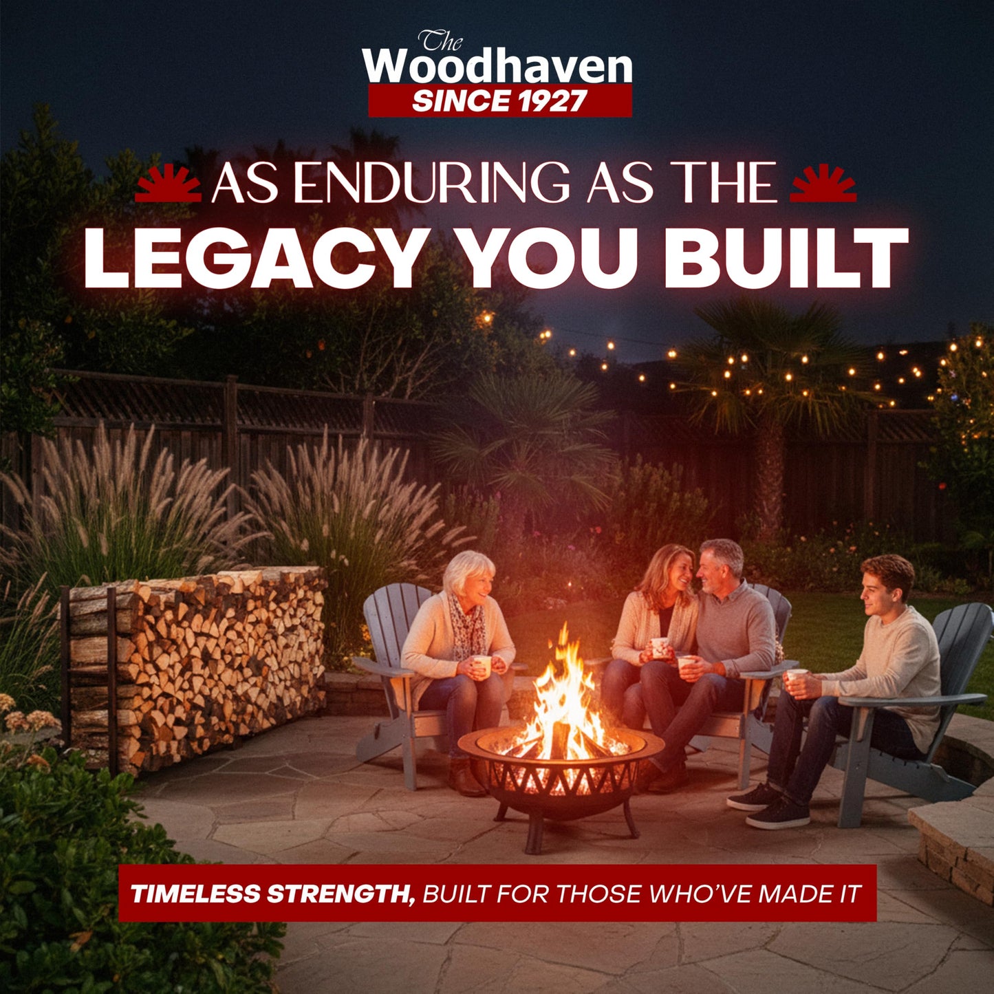 Woodhaven 8-Foot Firewood Rack – Made in USA – 1/2 Cord Raised Lumber Storage Rack – Keeps Wood Dry & Ready – Heavy-Duty Steel, Lifetime Structural Warranty (Without Cover)