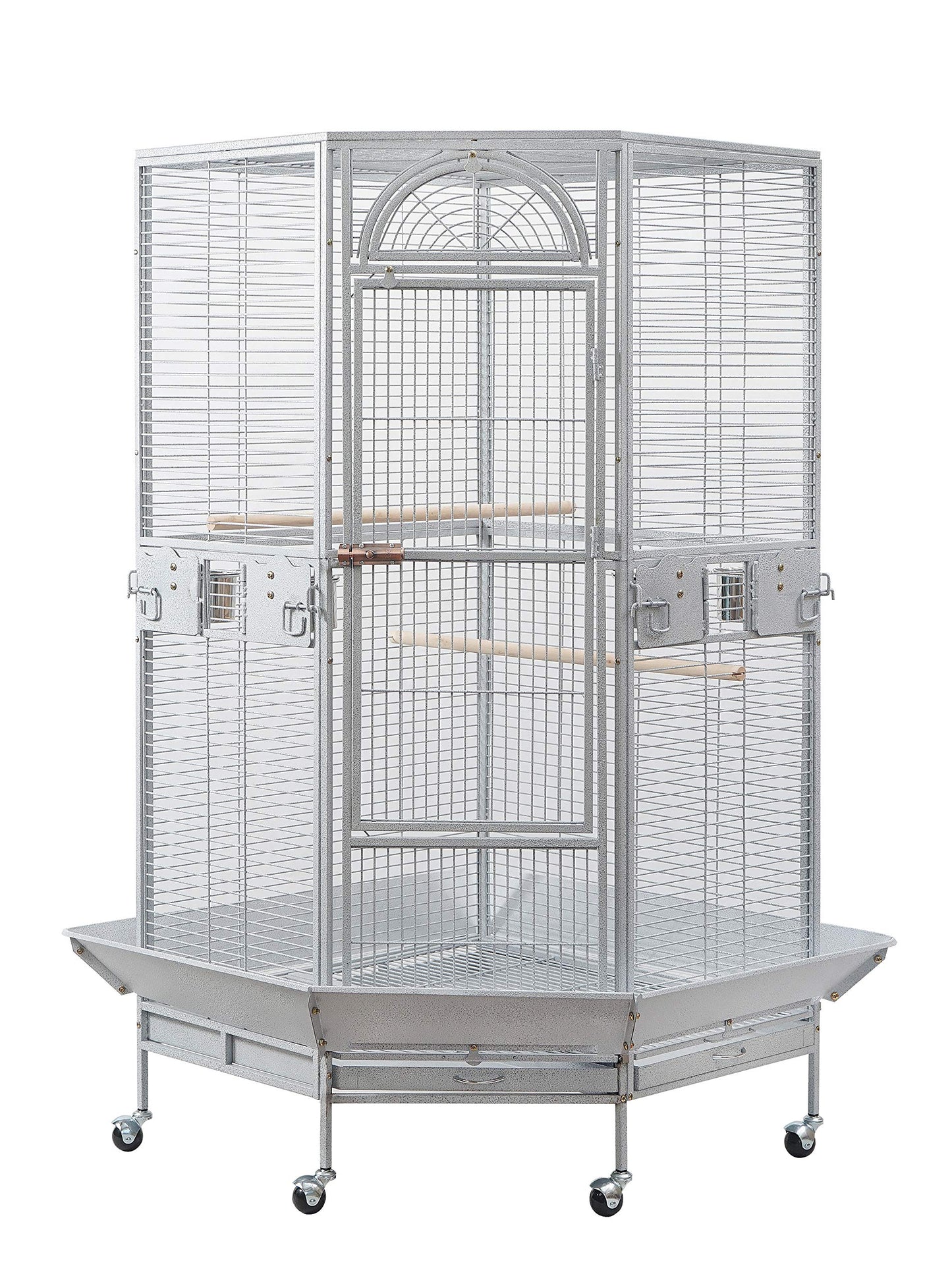 Seny Corner Bird Cage for Cockatiel Parakeet Black and White New (White)