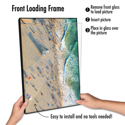 Americanflat Front Loading 11x17 Picture Frame with Shatter-Resistant Glass - Set of 3 - Metropolitan Collection - Photo Frame for Wall Display - Black