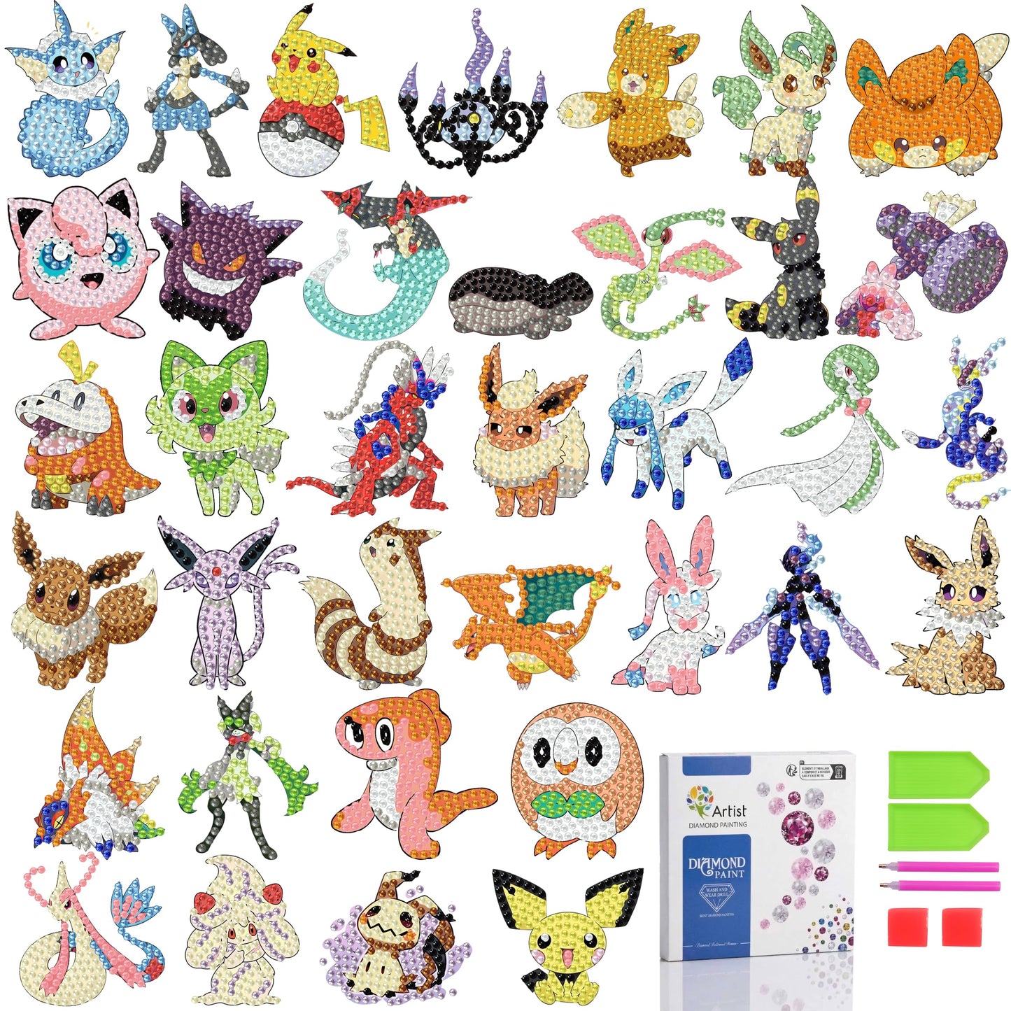 LWZAYS Diamond Art Kits for Kids Boys and Girls Ages 6-8-10-12 Easy to DIY Creative Diamond Art Sticker Craft by Numbers Kits for Kids and Adult Beginners 2.0