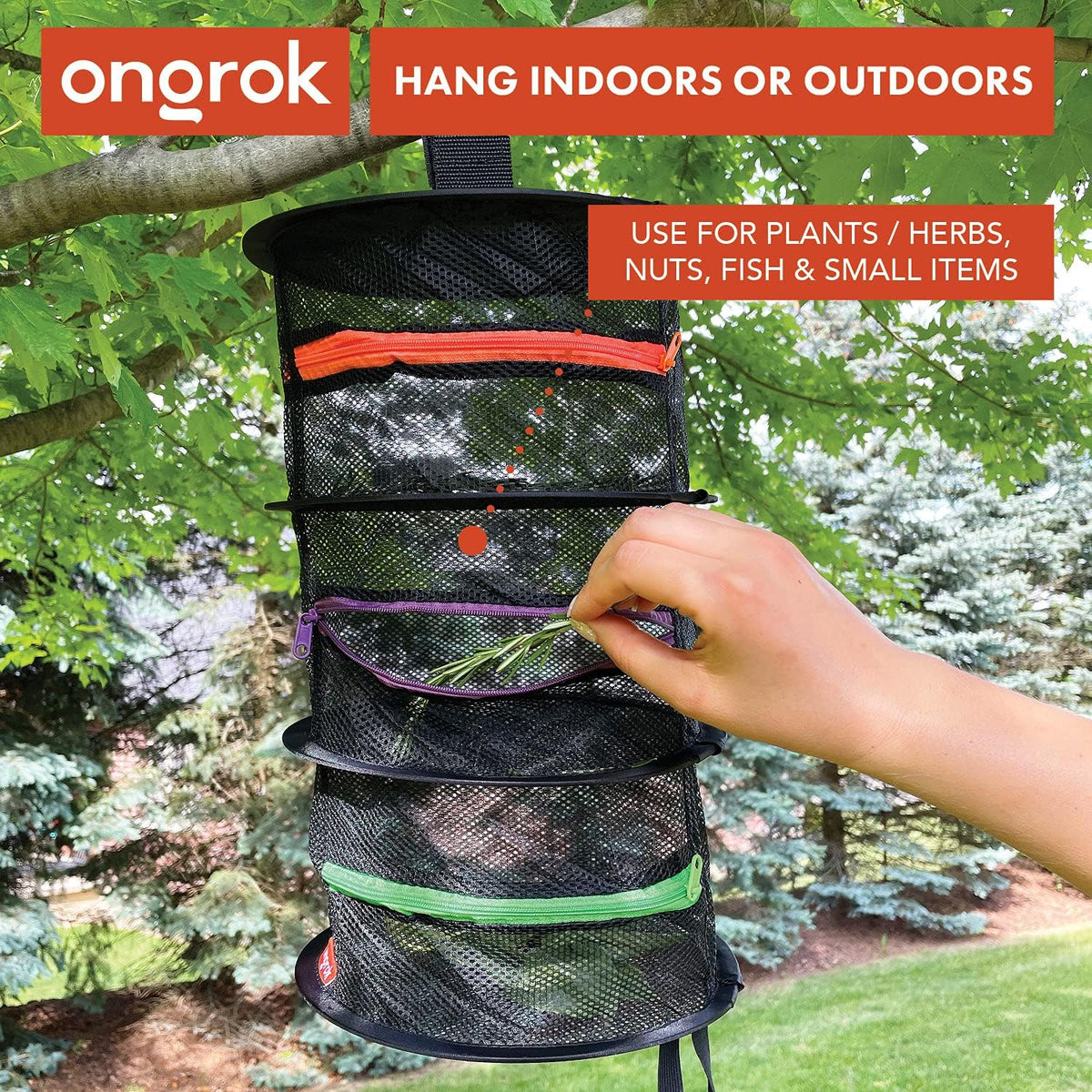 3 ONGROK Mesh Drying Rack, Tier, Hanging Herb Drying Net, Plant Dryer Tent