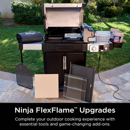 Ninja FlexFlame Upgrades 16’’ Artisan Pizza Stone, Durable Cordierite Stone, 5-Minute Pizzas, Homemade Artisan Pizza, Bread, Calzones, & More, Heat-Safe up to 600F, XL Surface, XSKPGPIZASTN