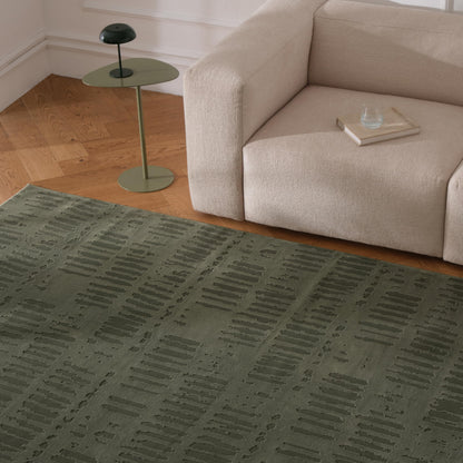 Revival Rugs Shell 8'x10' Area Rugs for Living Room Bedroom Dining Room - Washable, 100% Recycled, Oeko-TEX Certified, Modern, Medium Pile, Green