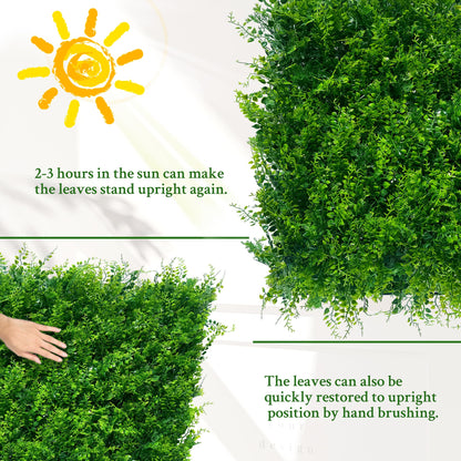 ODTORY Artificial Plants Hedge Wall Panels：54x120 Inch (45 sqft) UV-Anti Greenery Boxwood Fence Privacy Screen, Faux Ivy Grass Wall with Fake Leaves for Indoor Outdoor Background Covering