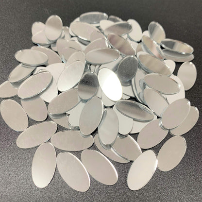 NUO RUI 100 Pcs Mini Oval Shaped Mirror Mosaic Tiles Craft Mirrors