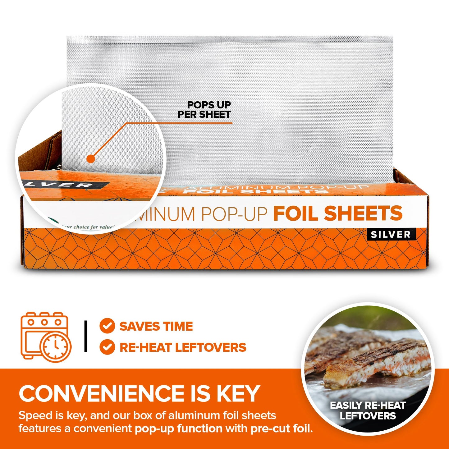 Stock Your Home Aluminum Foil Sheets, 200 Count, 15' Extra Wide Heavy Duty, Pop Up Foil Sheets for Restaurant, Deli, Home Use