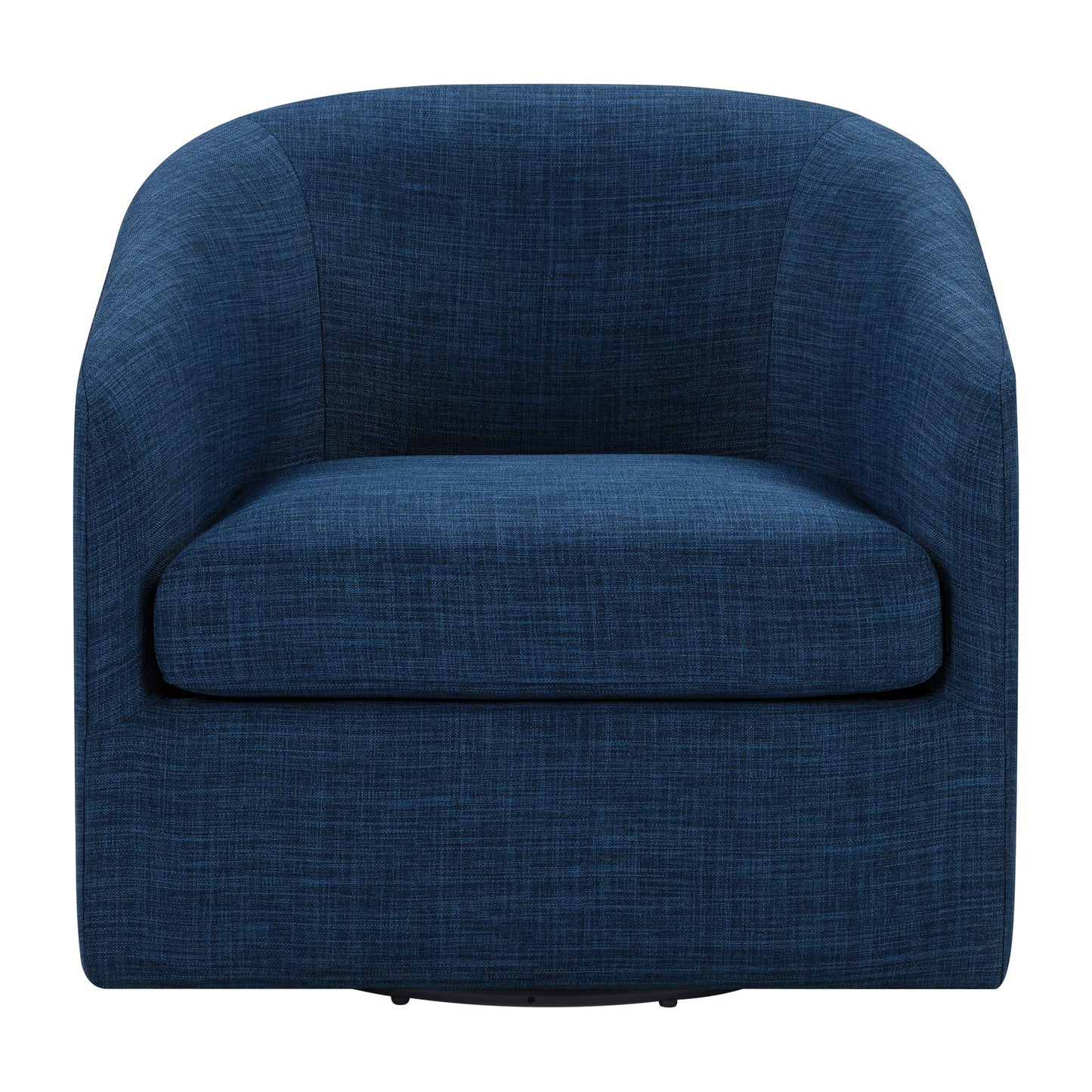 OSP Home Furnishings Parker Upholstered Swivel Tub Accent Chair, Navy Blue Fabric