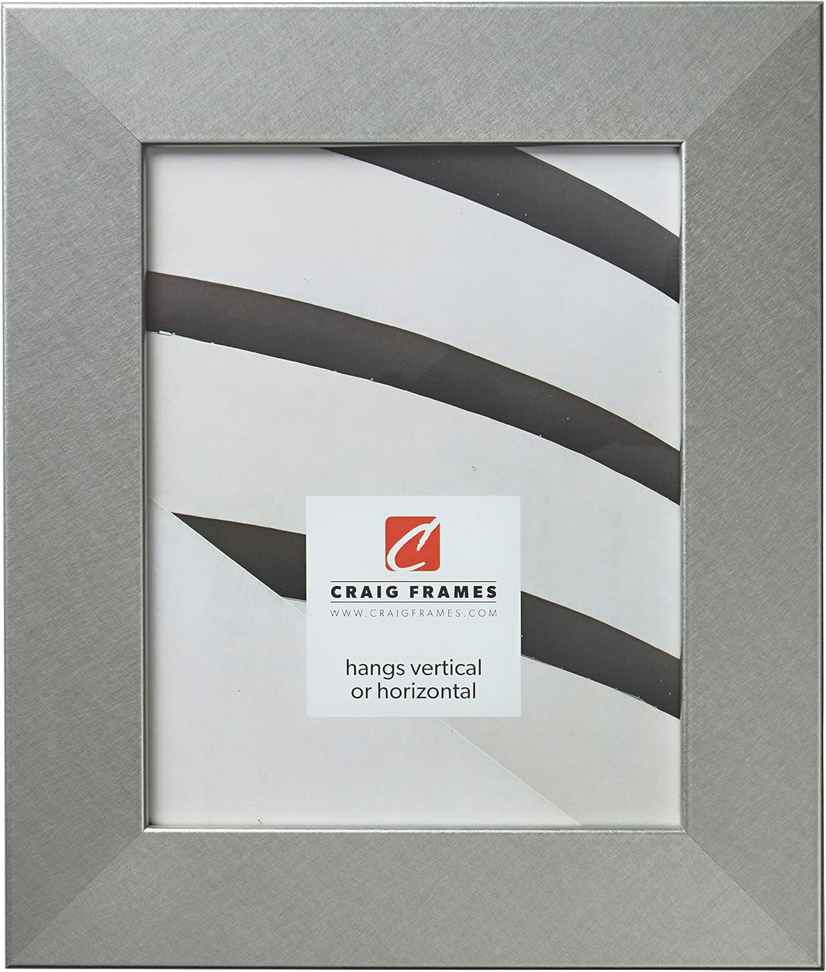 Craig Frames Bauhaus 200 Picture Frame, 5 x 7 Inch, Brushed Silver