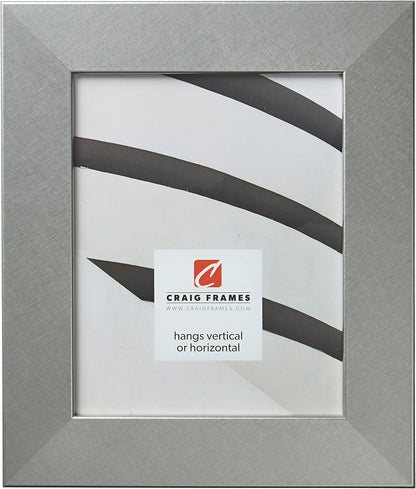 Craig Frames Bauhaus 200 Picture Frame, 5 x 7 Inch, Brushed Silver
