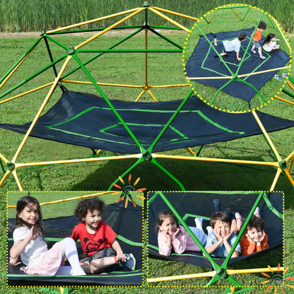 Virubi 13 FT Climbing Dome with Hammock for Kids 3-10, Outdoor Play Equipment Supporting 1000 lbs, Anti-Rust Jungle Gym, Easy Assembly Geometric Dome Climber Play Center
