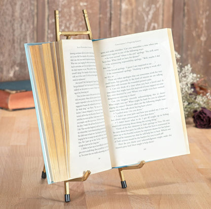 Red Co. 13” Tall Gold Modern Metal Tripod Plate Stand and Art Holder Easel