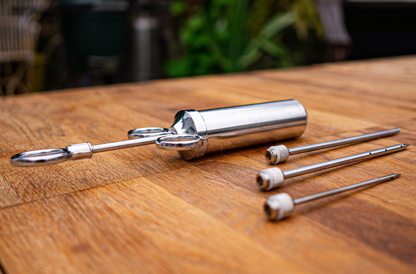 BBQ Dragon Meat Syringe Injector Kit - Stainless Steel Marinade Injector for Smoking Turkey & Brisket - Food Injector with 3 Needles for Liquid & Chunky Marinades - Flavor Injector for Meat & Poultry