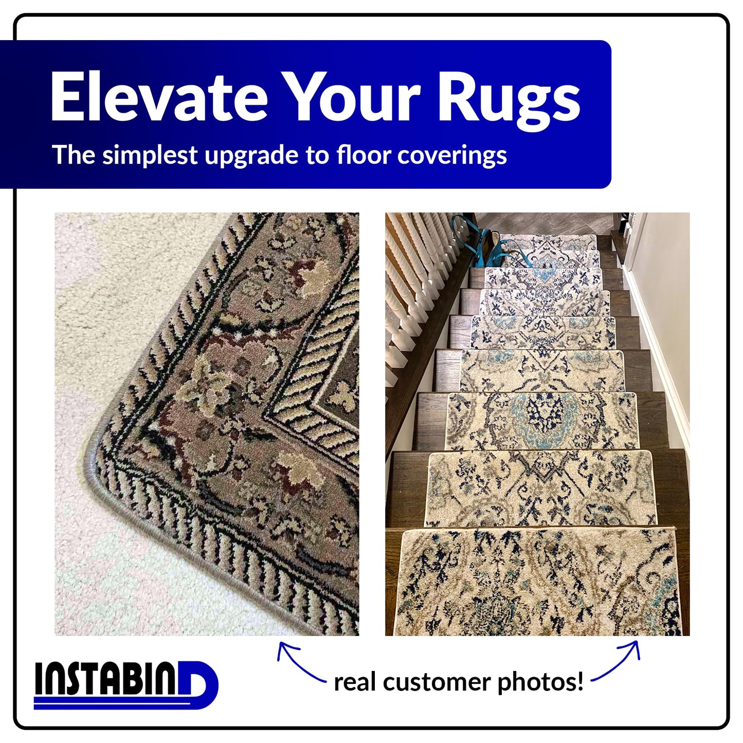 Instabind 54 ft Roll Premium Carpet Edge Binding – Regular Style Carpet Edge Trim - Do-It-Yourself Glue On Rug Edging - Durable & Easy Finishing for Rug Edges - USA Made Flooring Products, Beige