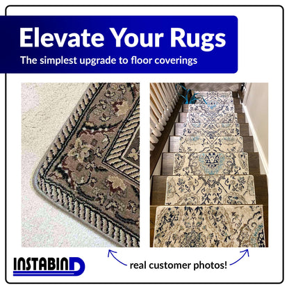 Instabind 54 ft Roll Premium Carpet Edge Binding – Regular Style Carpet Edge Trim - Do-It-Yourself Glue On Rug Edging - Durable & Easy Finishing for Rug Edges - USA Made Flooring Products, Beige