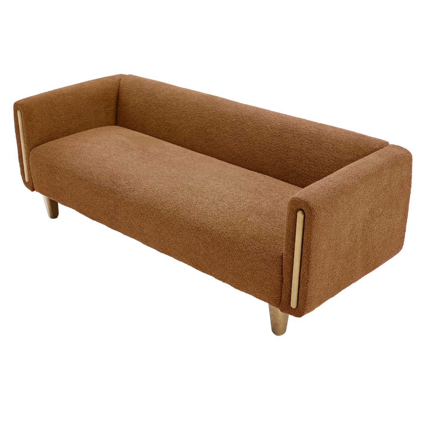 Christopher Knight Home Alissa 78.7" Modern 3 Seater Sofa, Textured Upholstered Lounge Sofa Couch with Rolled Arms and Rubberwood Legs, Couches for Living Room and Office, Lounge Seating, Orange