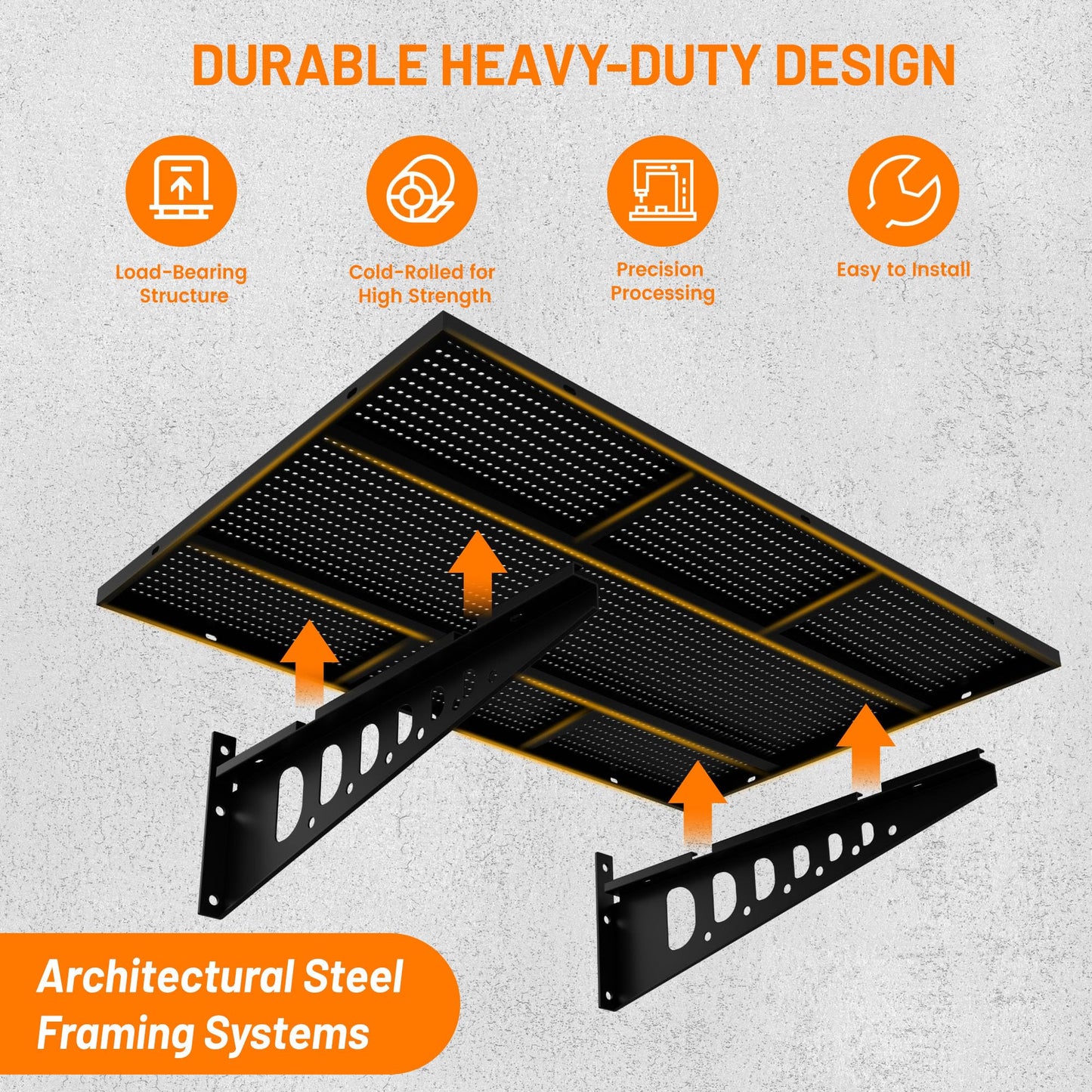 Cuguords 4-Pack 2x3ft Wall Storage Shelves, 1000 Lbs Garage Wall Shelf, Heavy Duty Floating Tool Rack With Complete Install Kit, Black
