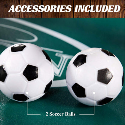 Barrington 58” Richmond Foosball Table Competition Size, Durable and Stylish with Tabletop Sports Soccer Balls, Perfect for Family Game Rooms