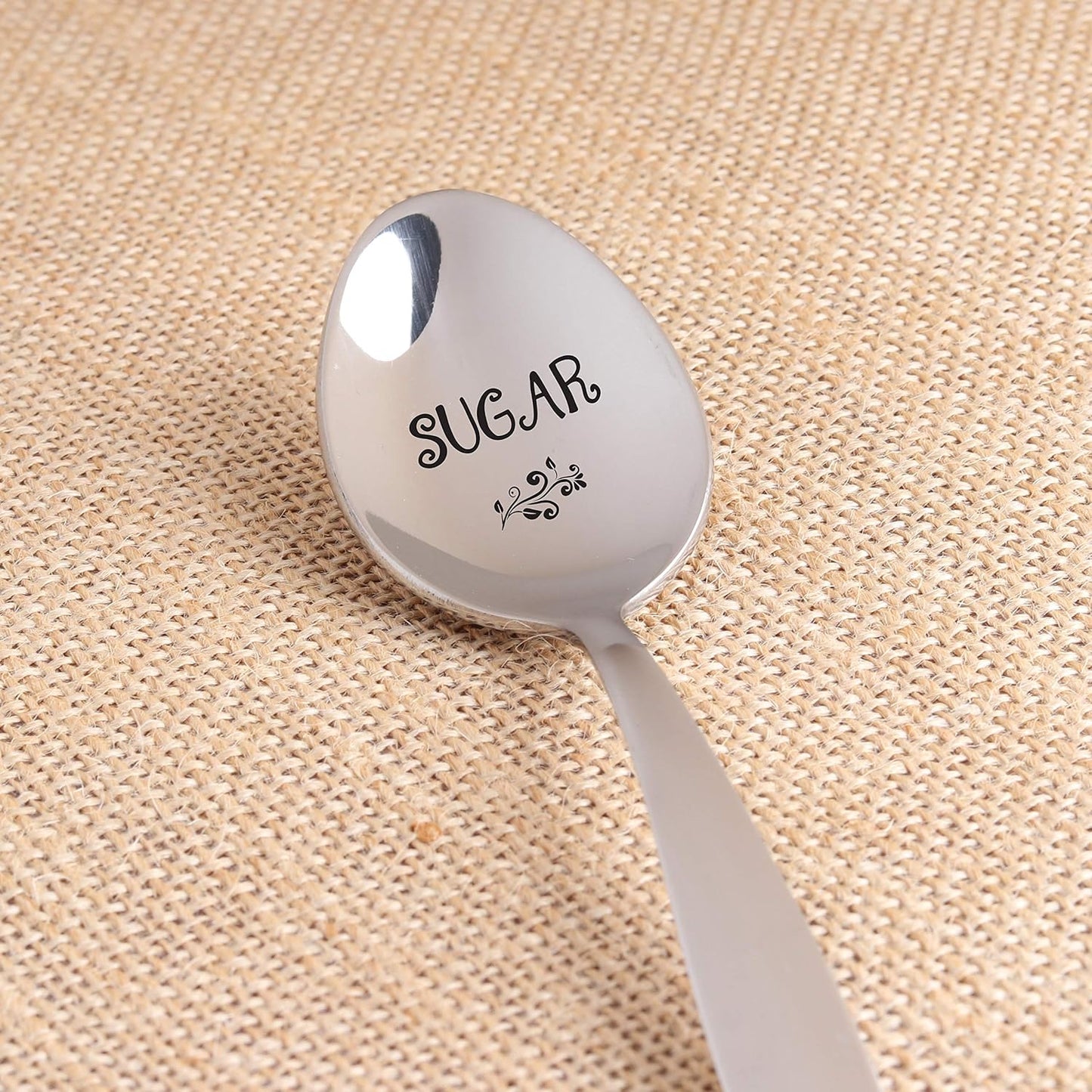 Gift for Best Friend | 7 Inch Sugar Engraved Stainless Steel Spoon for BFF, Valentine's, Wedding, Christmas
