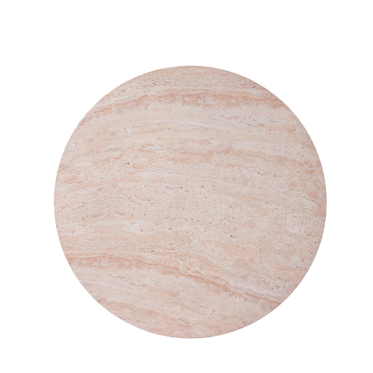 Christopher Knight Home Helen 27.5" Round Coffee Table, MGO Side Table for Patio Furniture Set, Modern Accent Table for Both Indoor and Outdoor Use, End Table for Patio/Deck/Garden, Travertine
