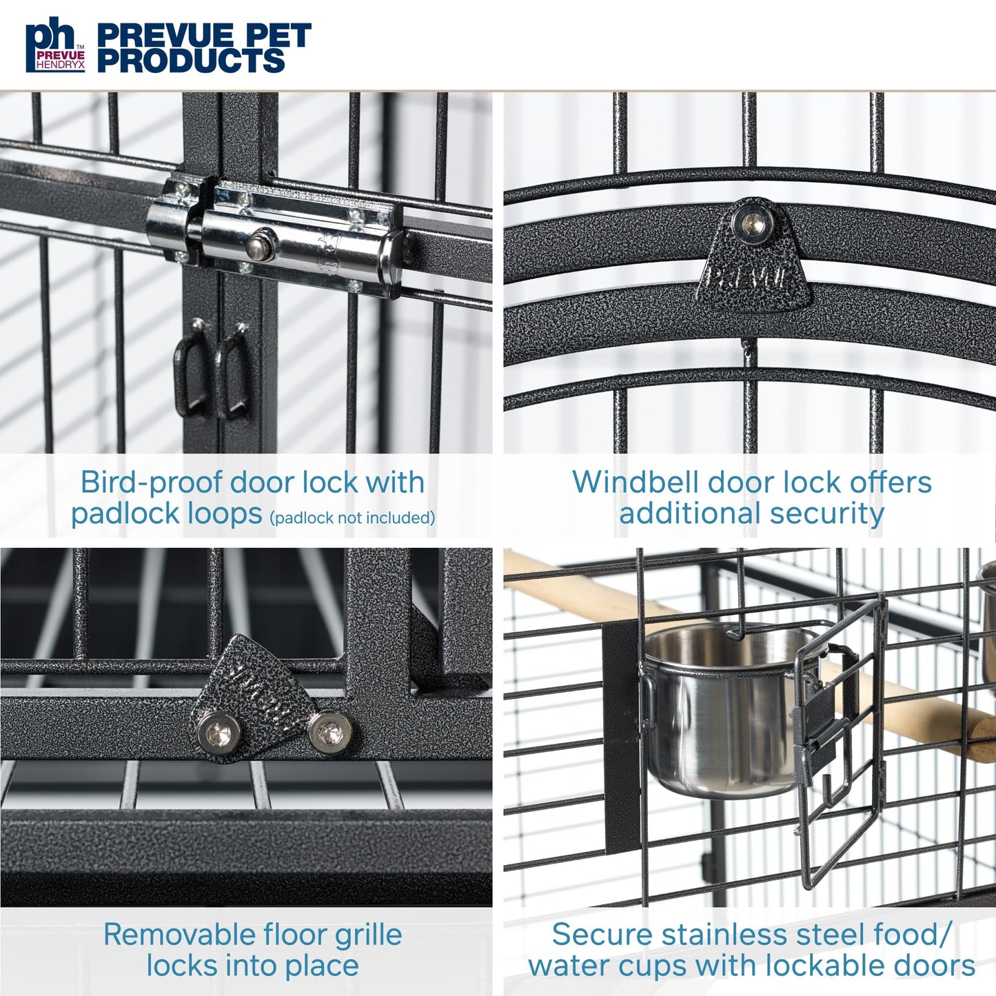 Prevue Pet Products Empire Bird Cage, X-Large, Black Hammertone,46" L x 36" W x 78 1/4" H