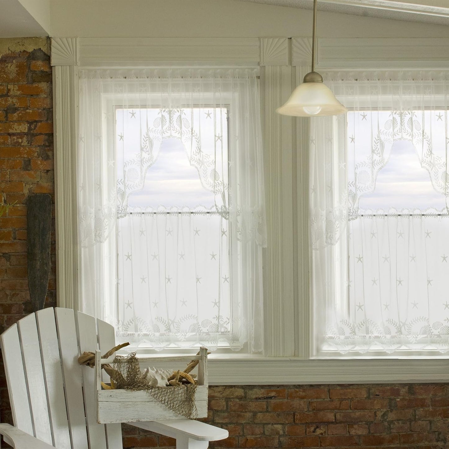 Heritage Lace White Tidepool Swag Pair - 72"X36"