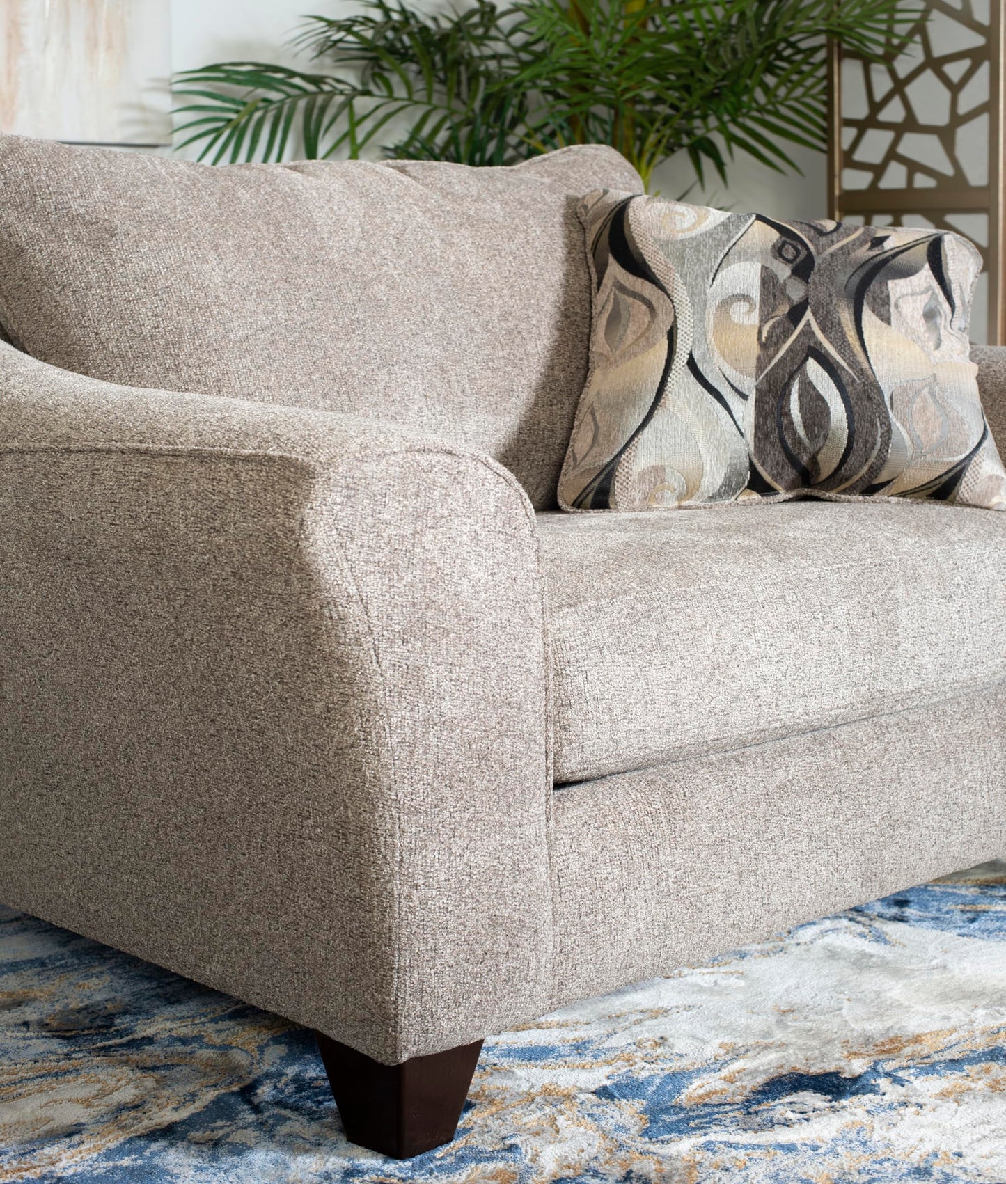 Roundhill Furniture Camaro Platinum Fabric Pillow Back Accent Chair